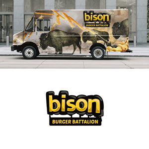 Bison Burger Battalion Food Truck Wrap | Diseño de Rotulación de Vehículo por bright design