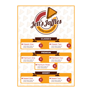 Food truck menu design