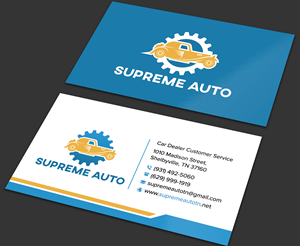 Business Card Design by sadikul islam for Supreme Auto LLC | Design: #29251668