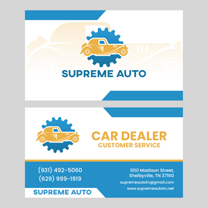Business Card Design by Pegasus for Supreme Auto LLC | Design: #29241713