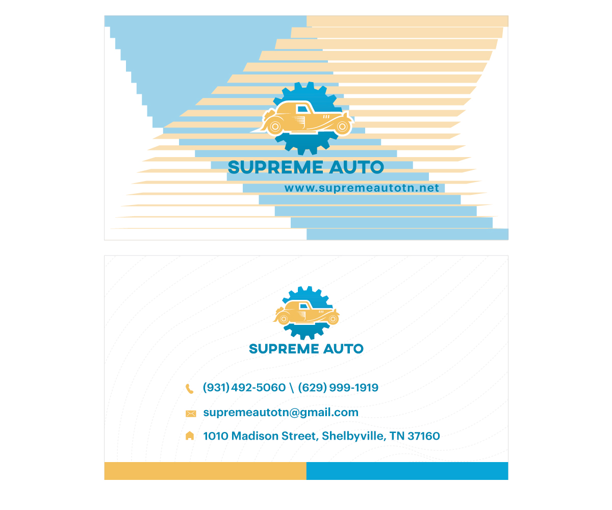 Business Card Design by NedalShaham for Supreme Auto LLC | Design #29259067