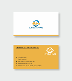 Visitenkarten-Design von Parth J. Parmar für Supreme Auto LLC | Design #29268656