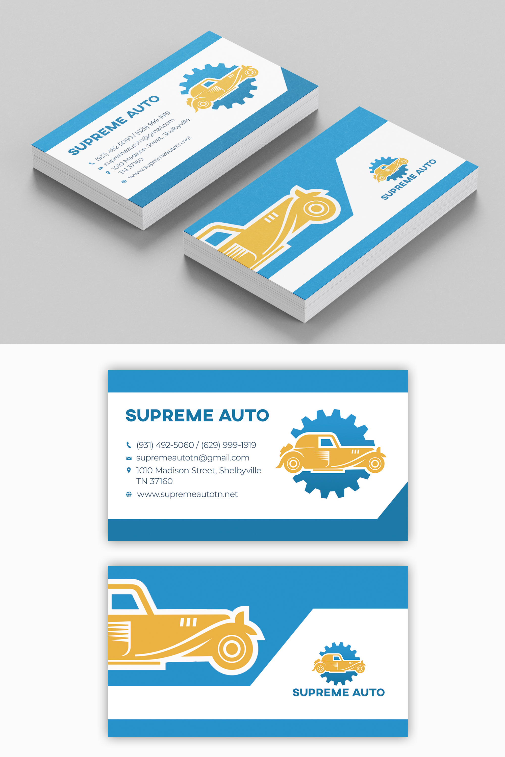 Visitenkarten-Design von Mosaic für Supreme Auto LLC | Design #29241357