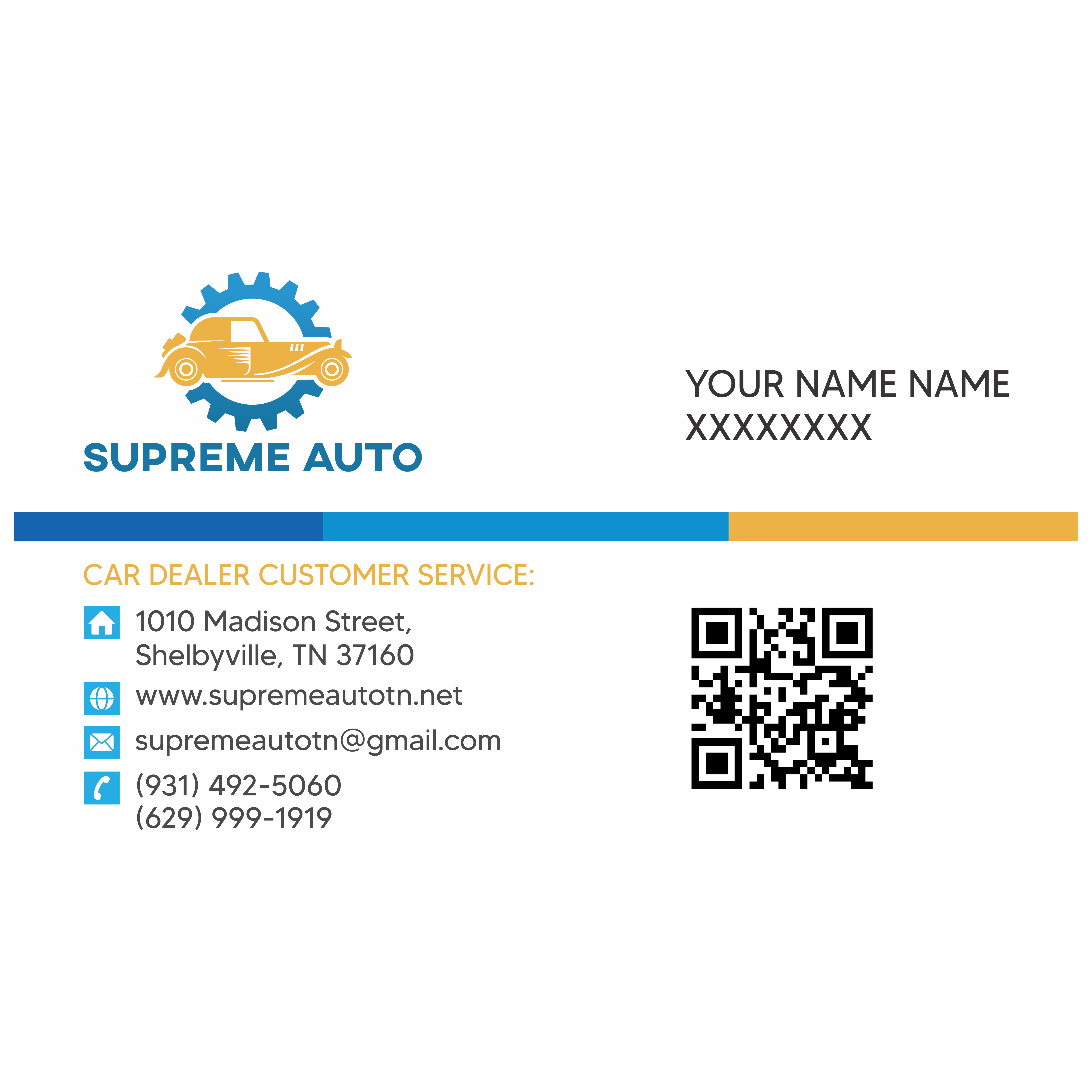 Design de Carte de Visite par Remilekun pour Supreme Auto LLC | Design #29273789