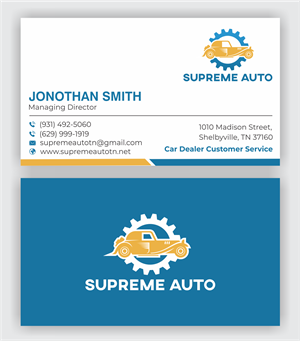 Visitenkarten-Design von jasmeen1975 für Supreme Auto LLC | Design #29241968