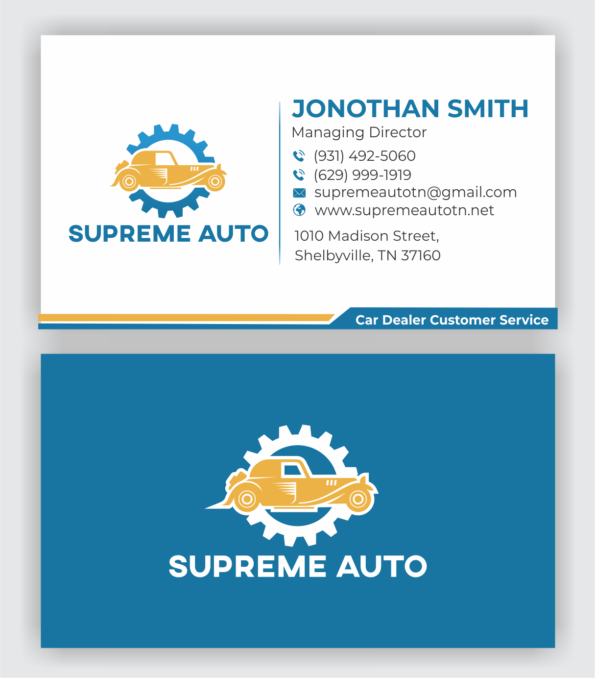 Design de Carte de Visite par jasmeen1975 pour Supreme Auto LLC | Design #29265209