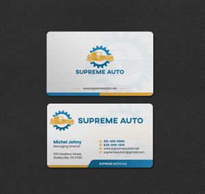 Business Card Design by INDIAN_Ashok for Supreme Auto LLC | Design: #29242141