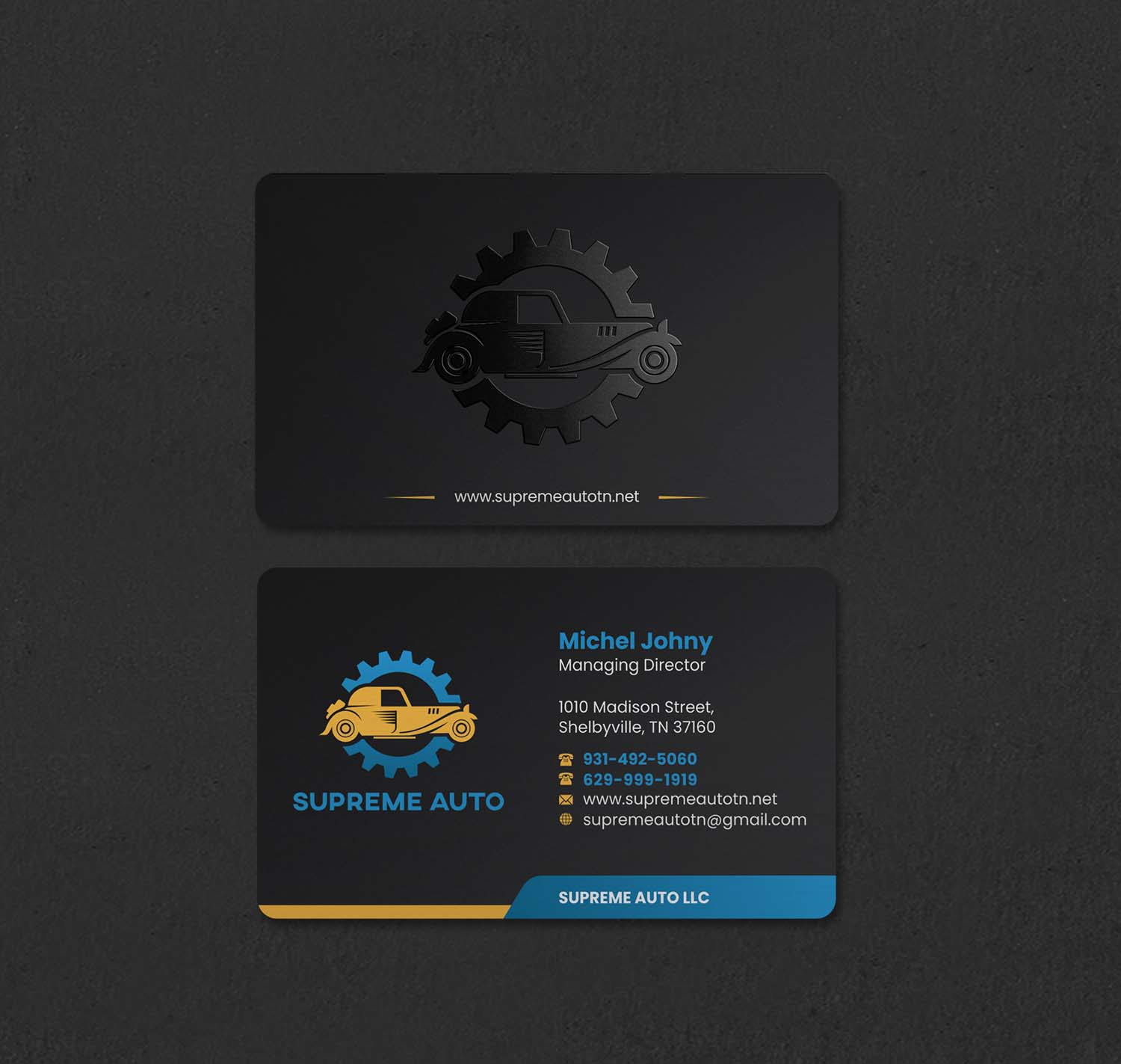 Design de Carte de Visite par INDIAN_Ashok pour Supreme Auto LLC | Design #29242152