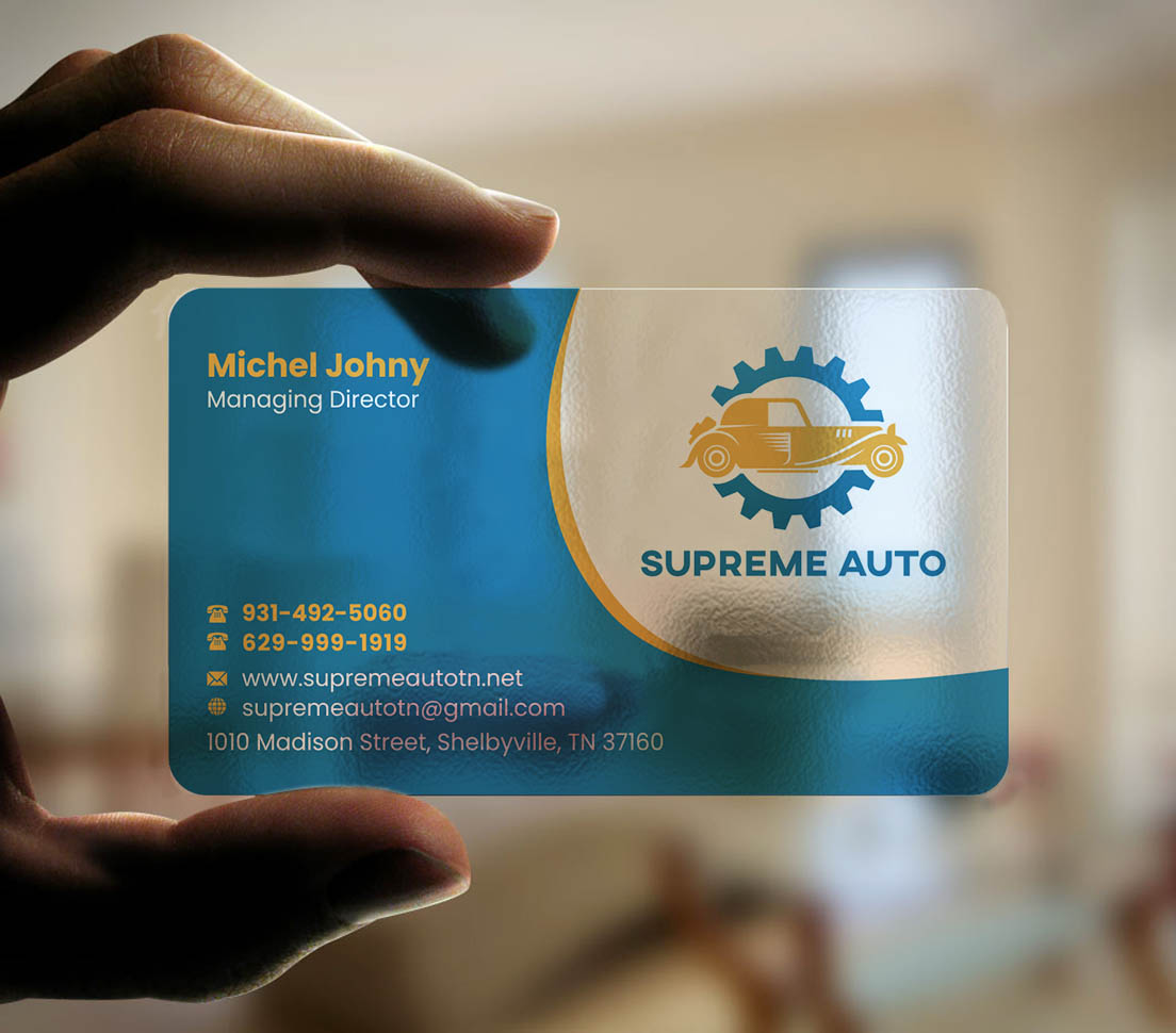 Visitenkarten-Design von INDIAN_Ashok für Supreme Auto LLC | Design #29242156