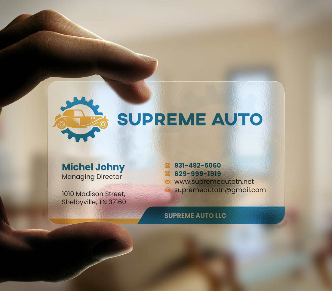 Business Card Design by INDIAN_Ashok for Supreme Auto LLC | Design #29242174