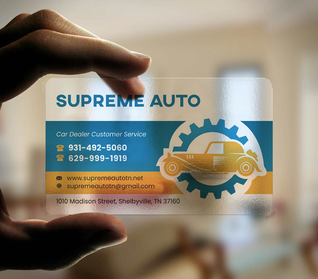 Visitenkarten-Design von INDIAN_Ashok für Supreme Auto LLC | Design #29242176