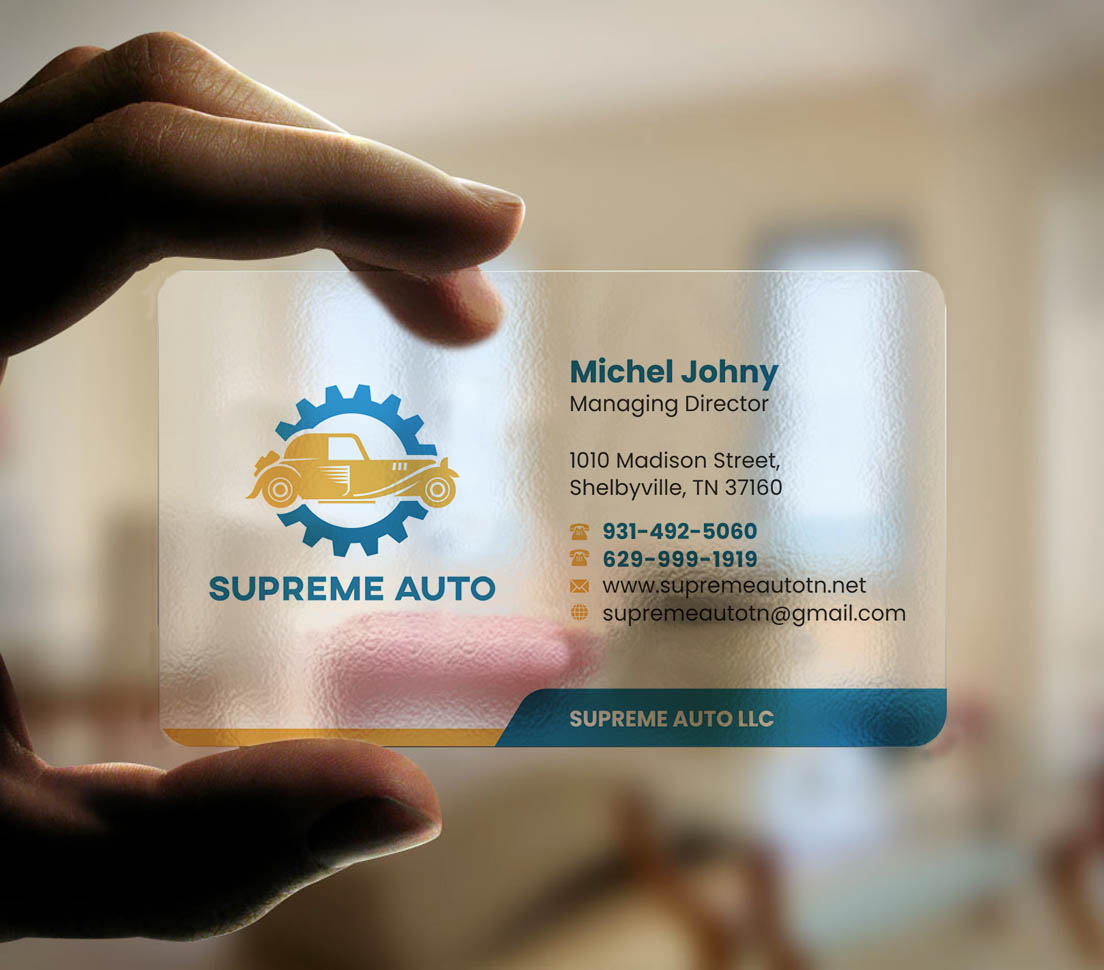 Visitenkarten-Design von INDIAN_Ashok für Supreme Auto LLC | Design #29242179