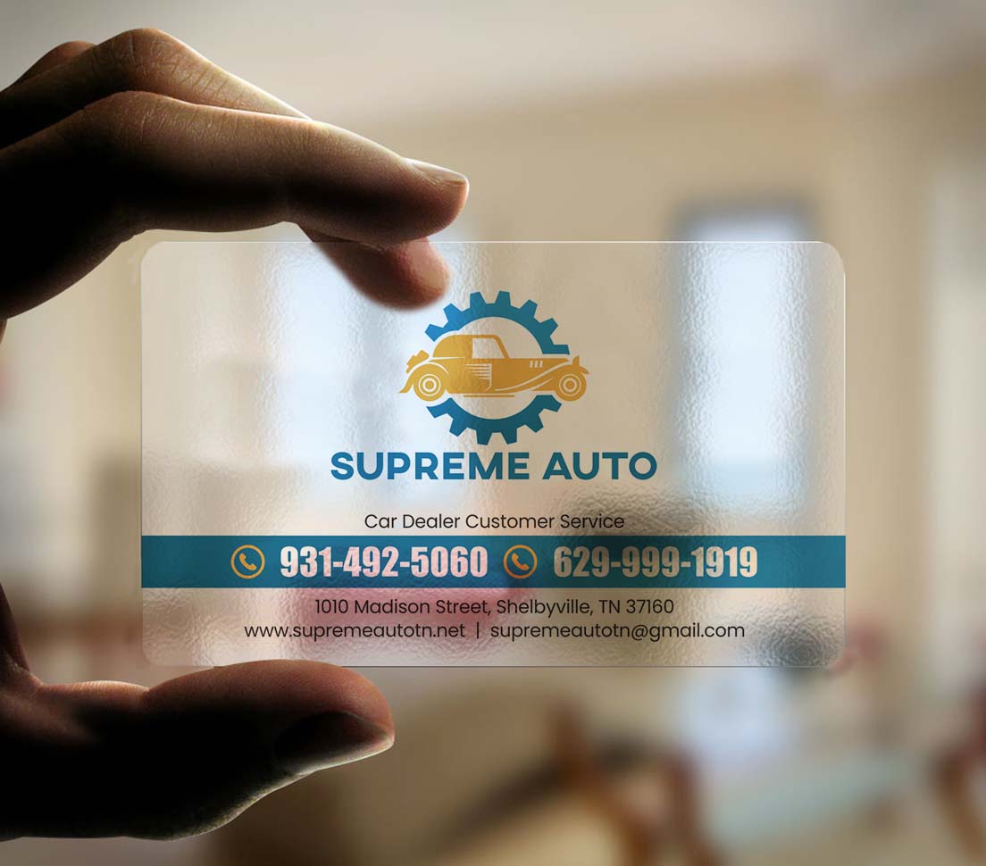 Visitenkarten-Design von INDIAN_Ashok für Supreme Auto LLC | Design #29242180