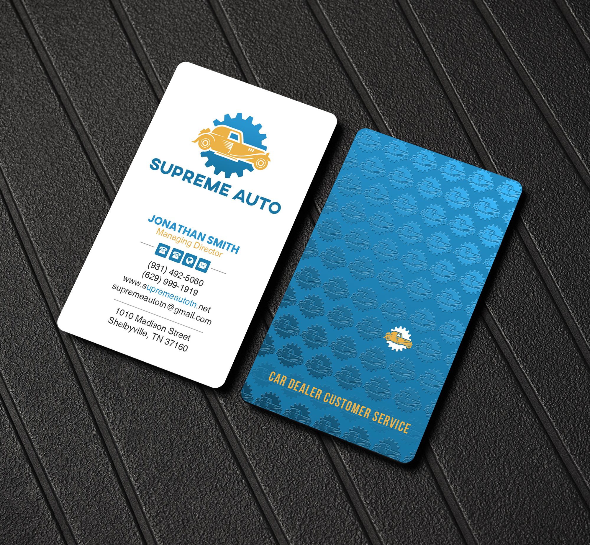 Visitenkarten-Design von Creations Box 2015 für Supreme Auto LLC | Design #29243598