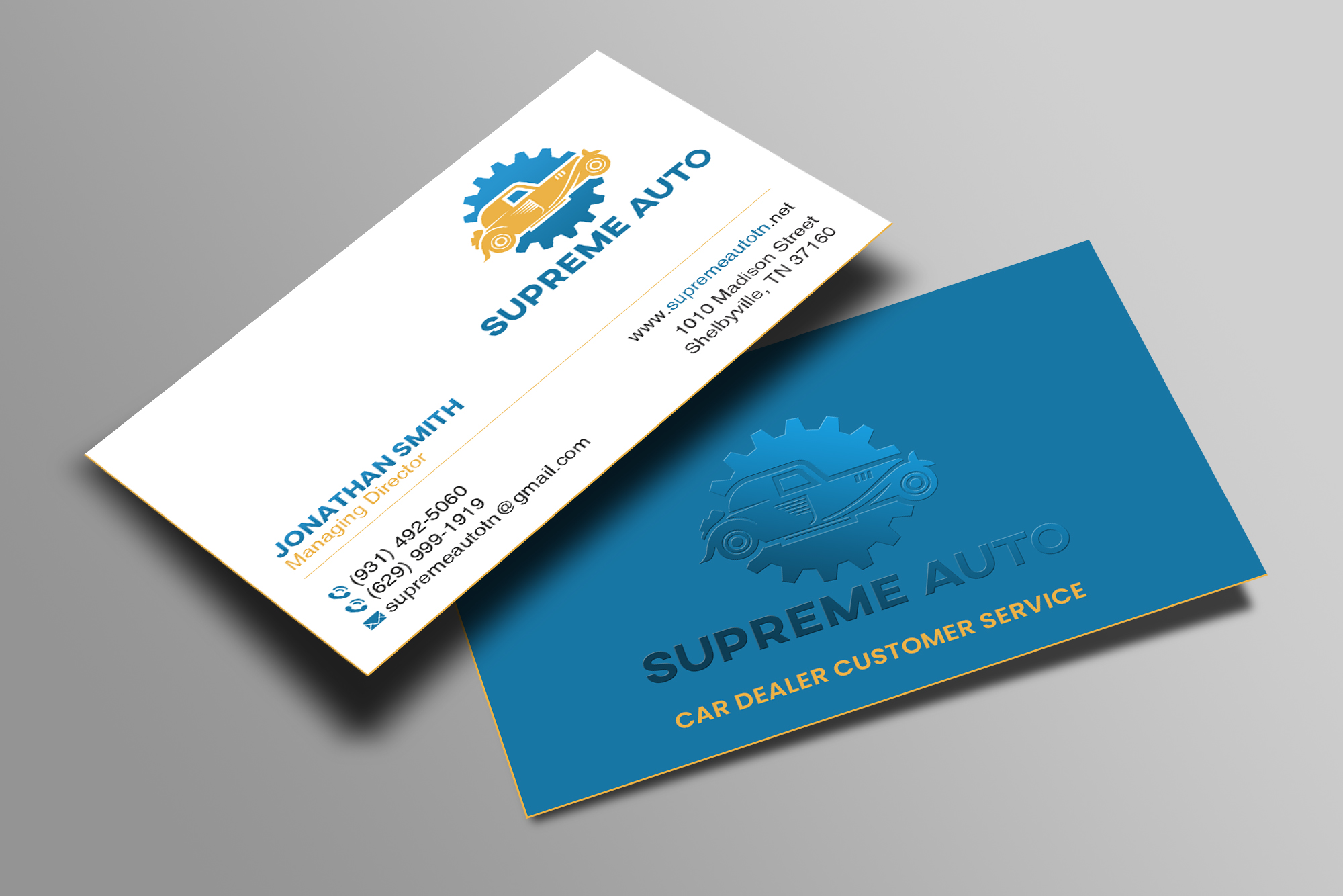 Business Card Design by Creations Box 2015 for Supreme Auto LLC | Design #29243603