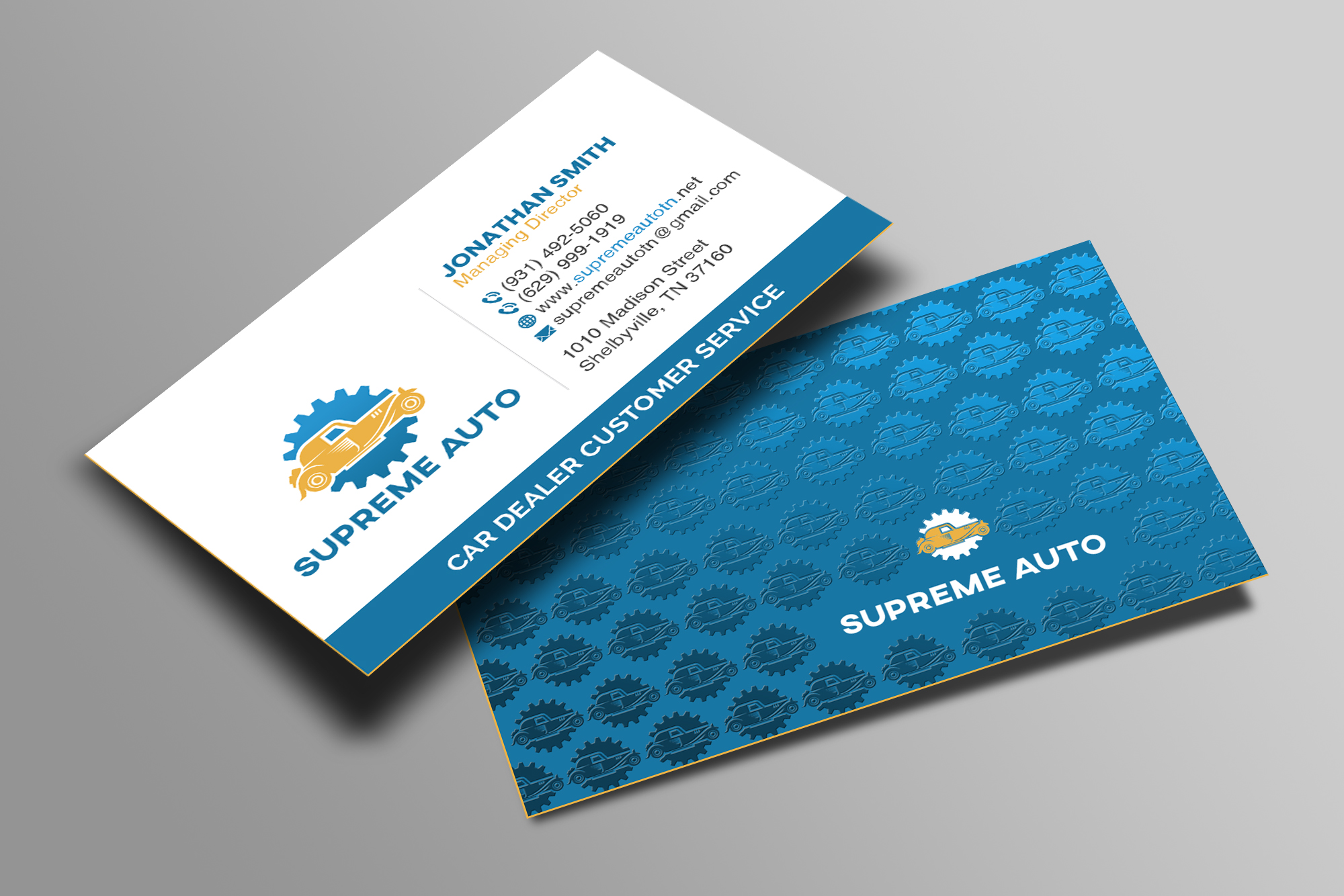 Business Card Design by Creations Box 2015 for Supreme Auto LLC | Design #29243604