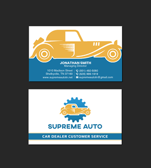 Business Card Design by Creations Box 2015 for Supreme Auto LLC | Design: #29243606