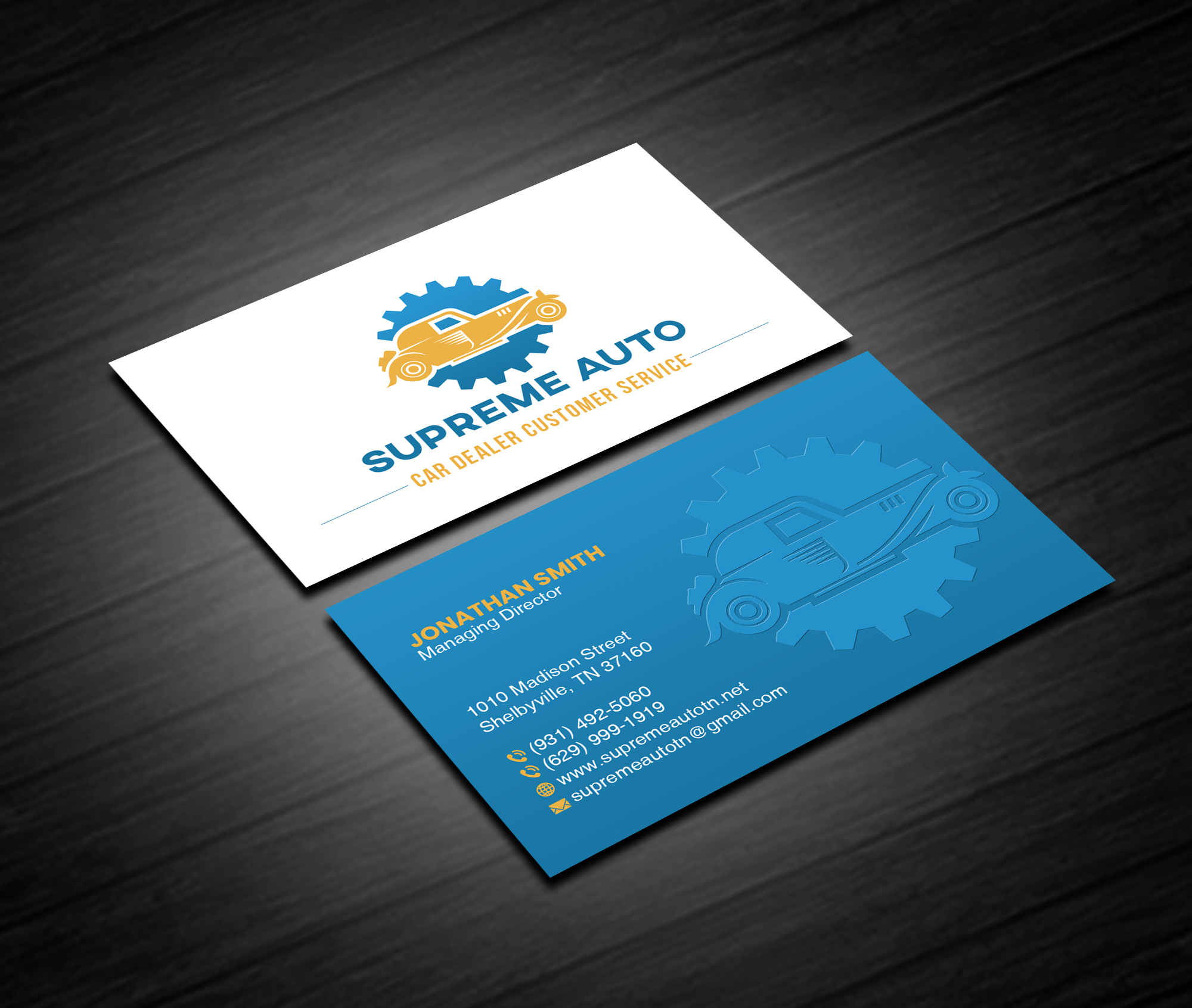 Business Card Design by Creations Box 2015 for Supreme Auto LLC | Design #29243607