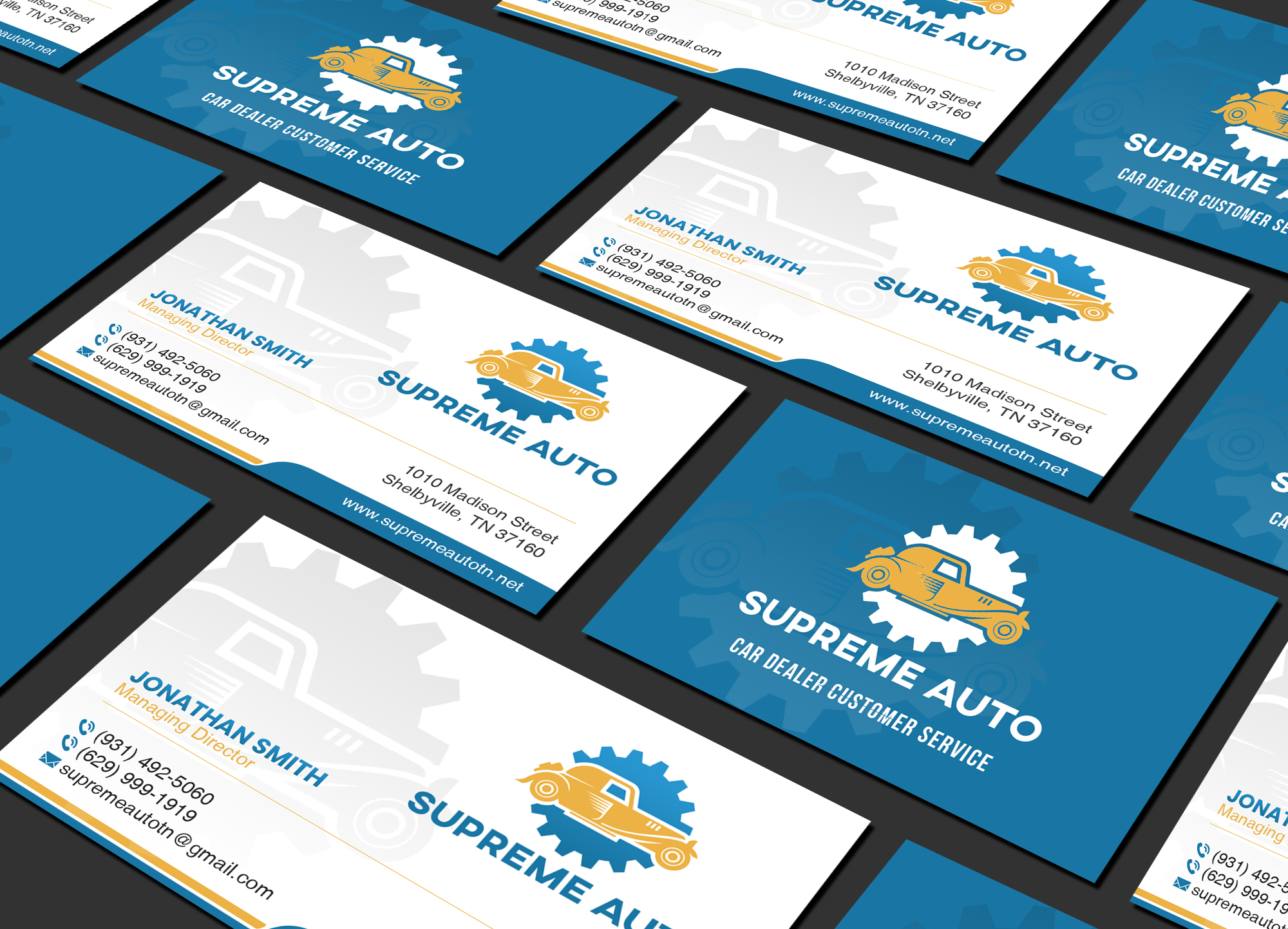 Business Card Design by Creations Box 2015 for Supreme Auto LLC | Design #29243608