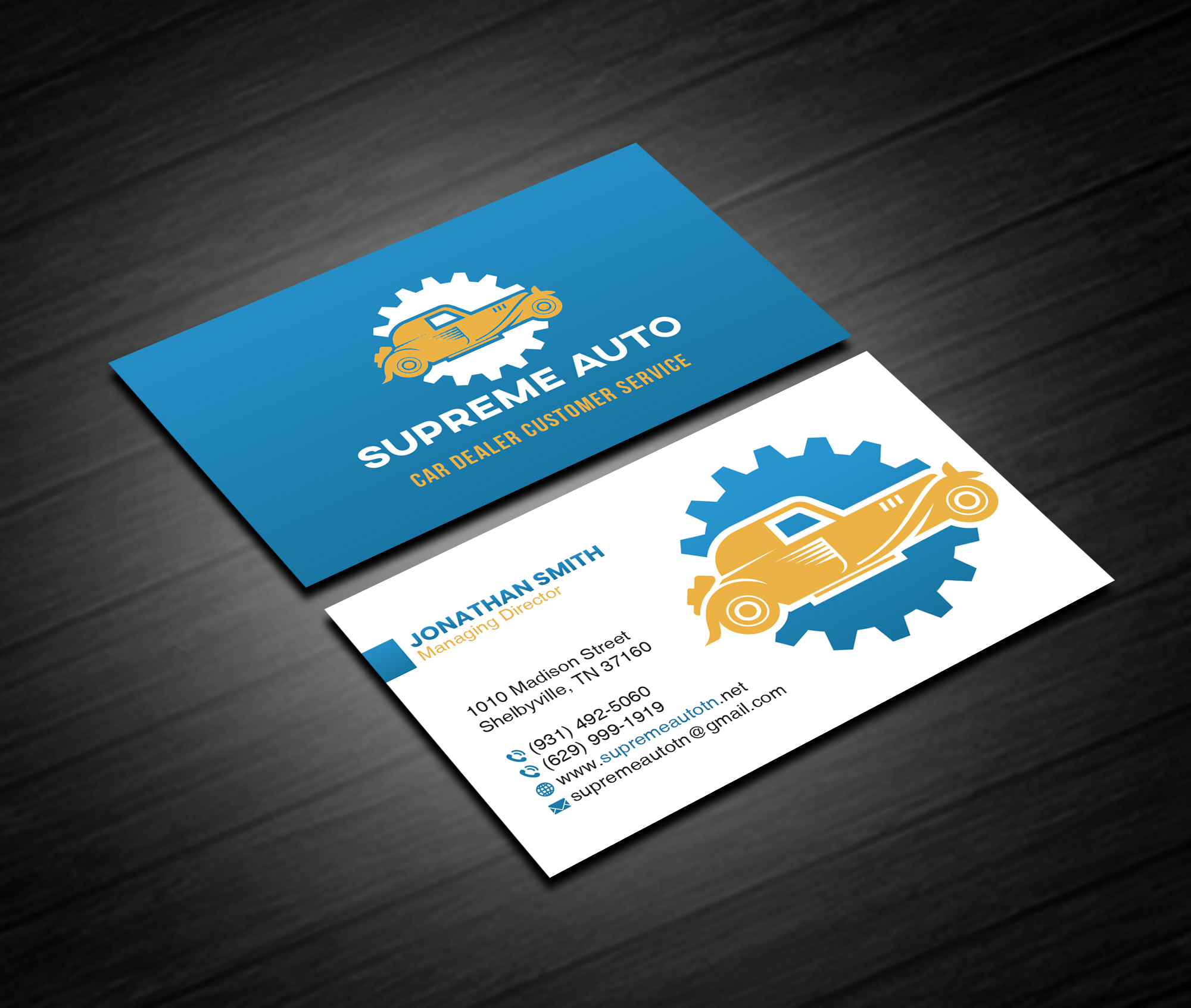 Business Card Design by Creations Box 2015 for Supreme Auto LLC | Design #29243612