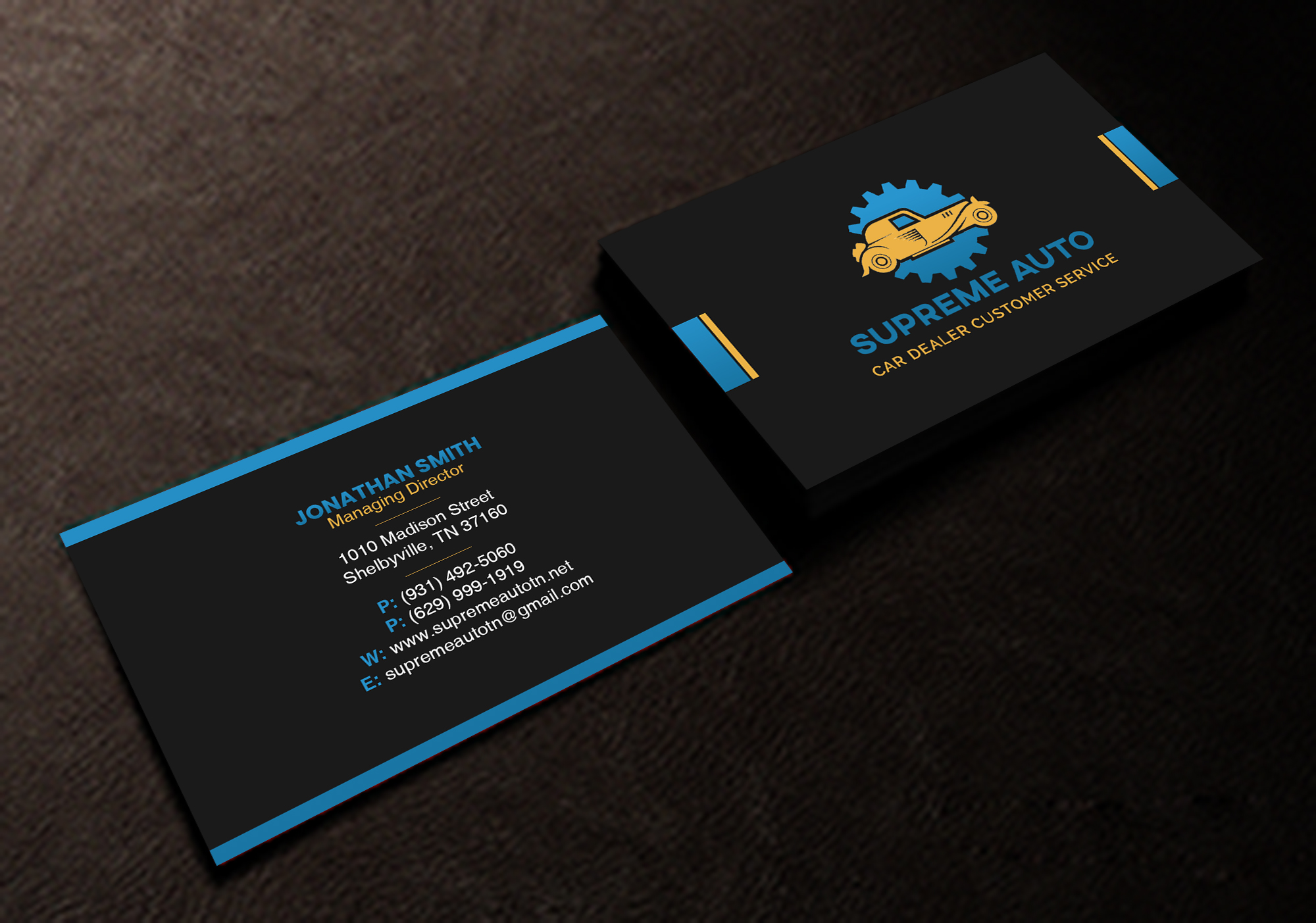 Business Card Design by Creations Box 2015 for Supreme Auto LLC | Design #29245041