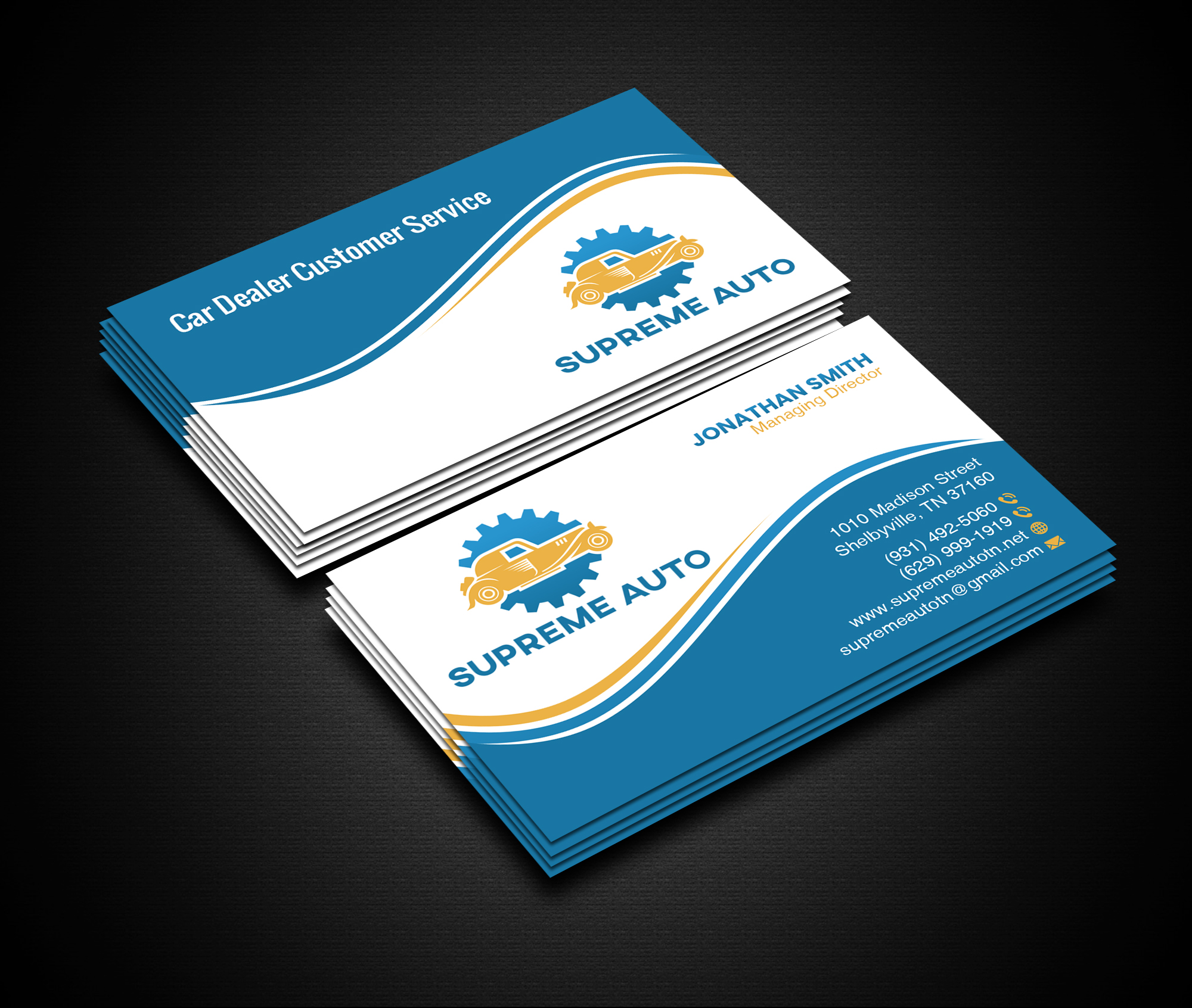 Business Card Design by Creations Box 2015 for Supreme Auto LLC | Design #29245045