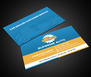 Business Card Design by Creations Box 2015 for Supreme Auto LLC | Design: #29245046