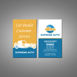 Business Card Design by Creations Box 2015 for Supreme Auto LLC | Design: #29245048