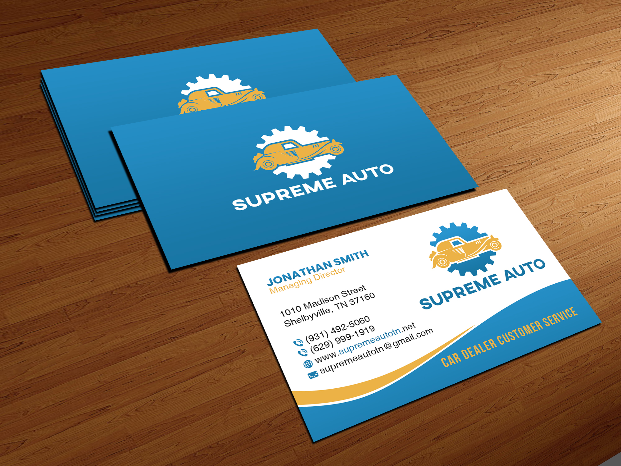 Business Card Design by Creations Box 2015 for Supreme Auto LLC | Design #29245049
