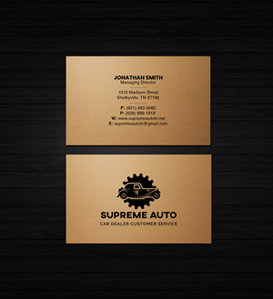 Business Card Design by Creations Box 2015 for Supreme Auto LLC | Design: #29248015