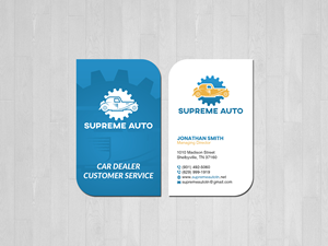 Business Card Design by Creations Box 2015 for Supreme Auto LLC | Design: #29248017