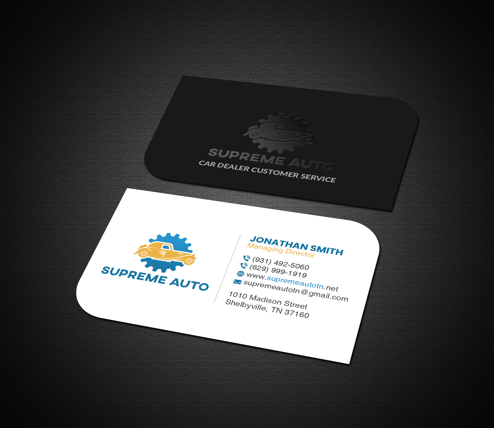 Business Card Design by Creations Box 2015 for Supreme Auto LLC | Design #29248018