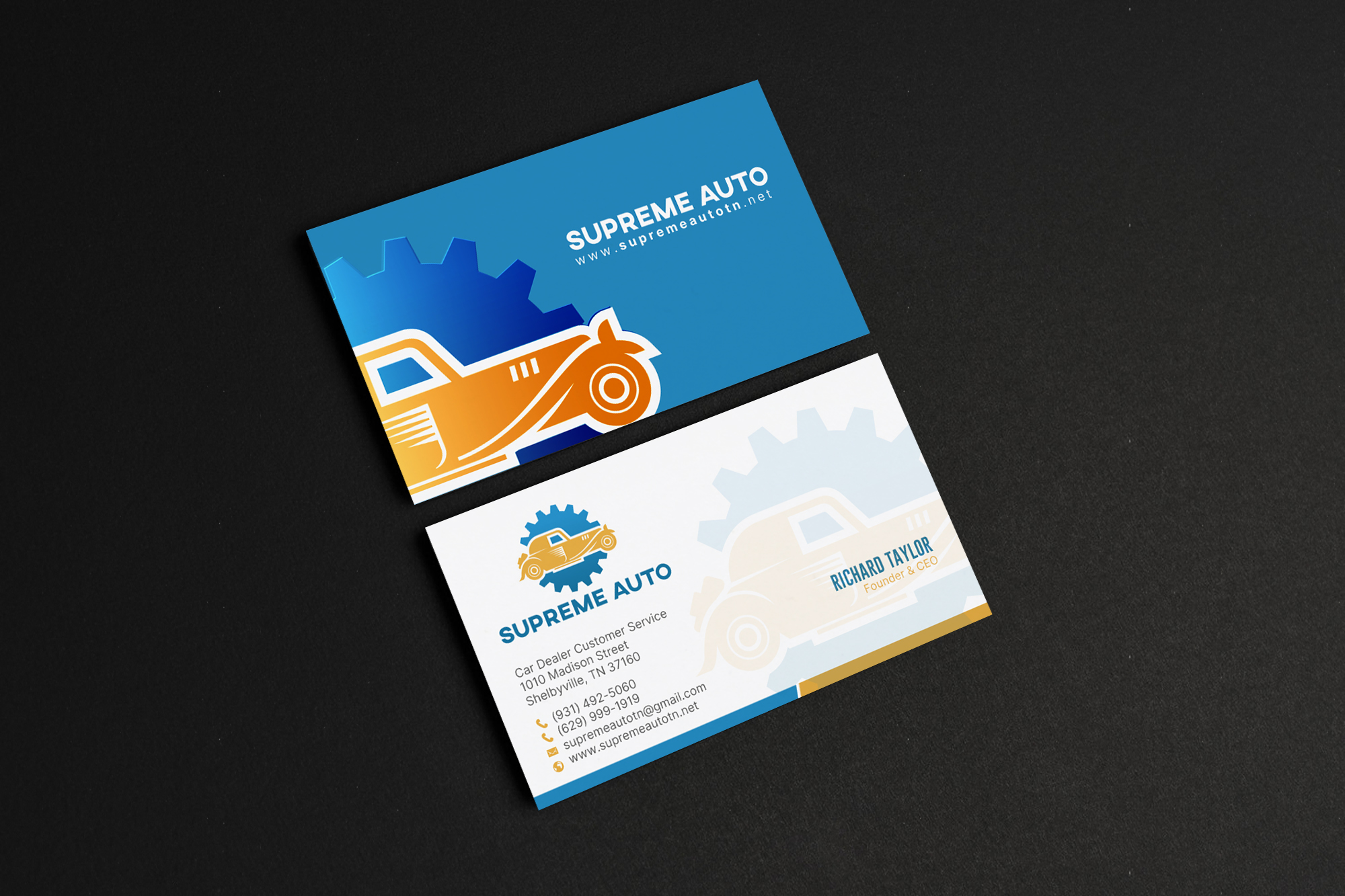 Visitenkarten-Design von chandrayaan.creative für Supreme Auto LLC | Design #29242062