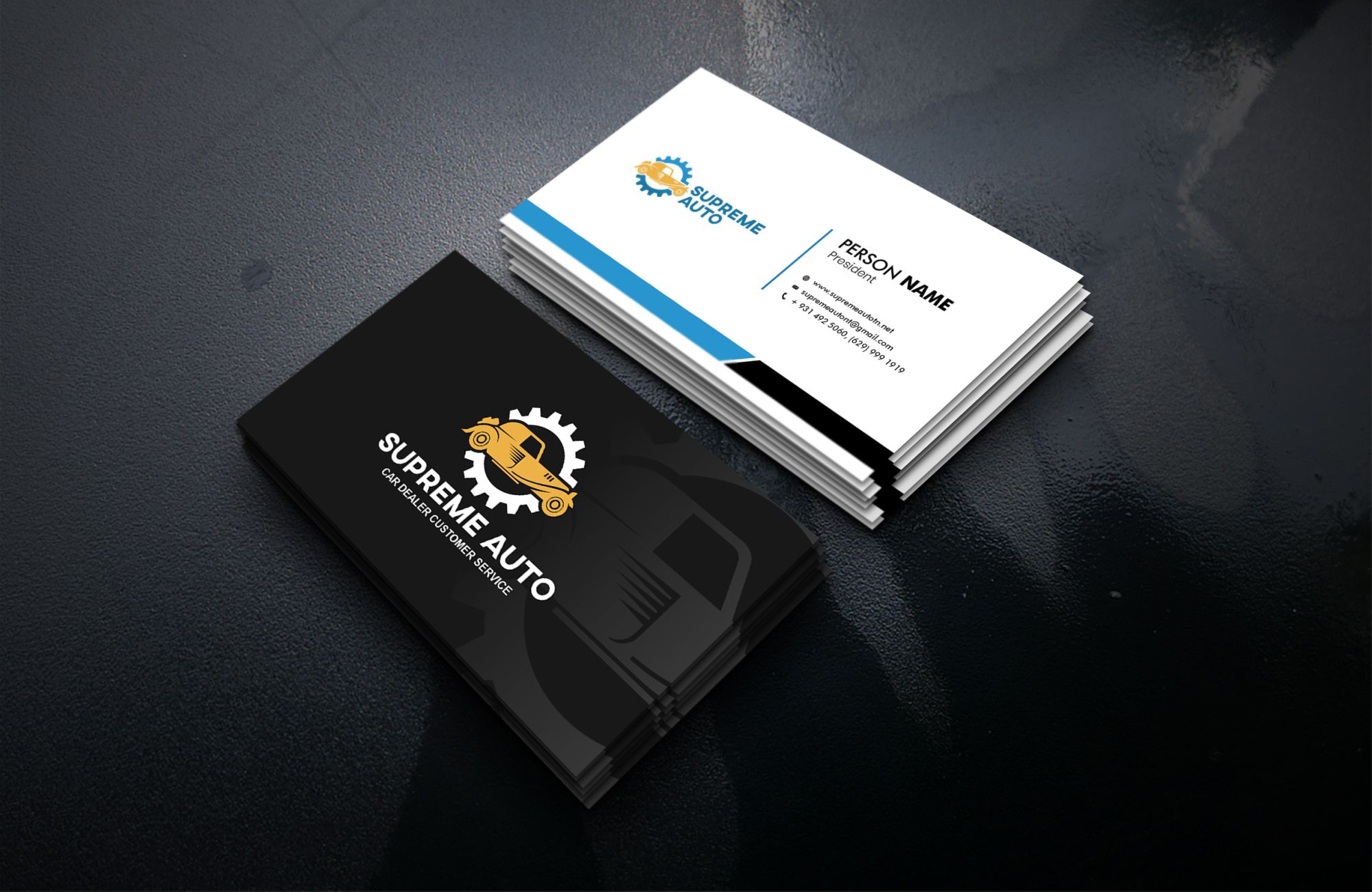 Business Card Design by 3Guys for Supreme Auto LLC | Design #29245852