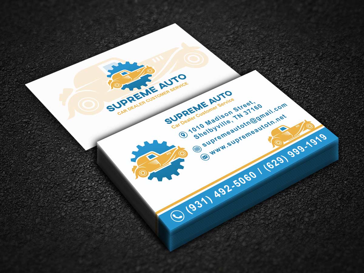Business Card Design by Rajib Bhattacharya for Supreme Auto LLC | Design #29250344