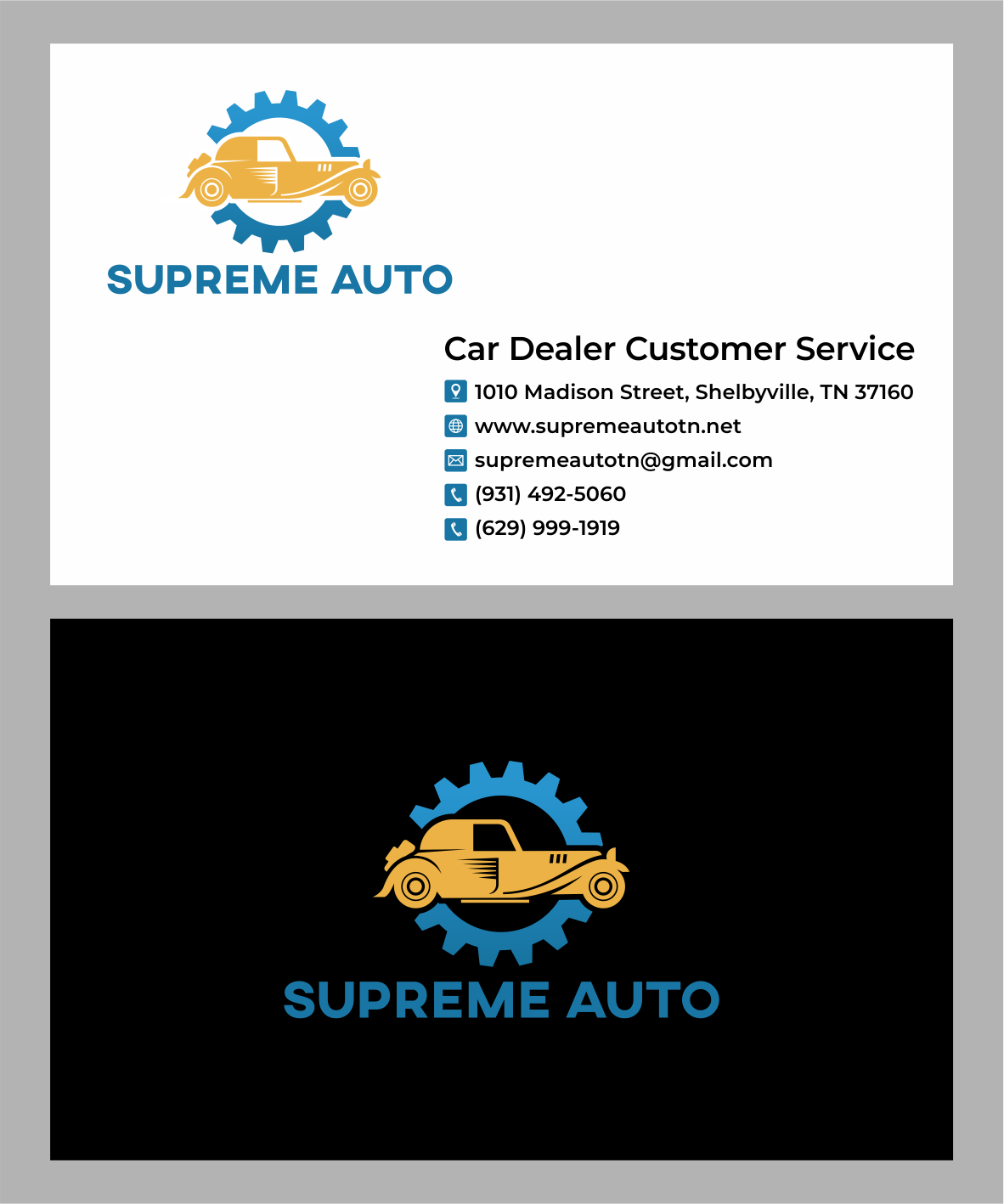 Visitenkarten-Design von BNdesigner für Supreme Auto LLC | Design #29241134