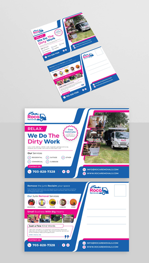 Roca Removals Junk Removal Postcard | Postcard Design by KreativeMadz