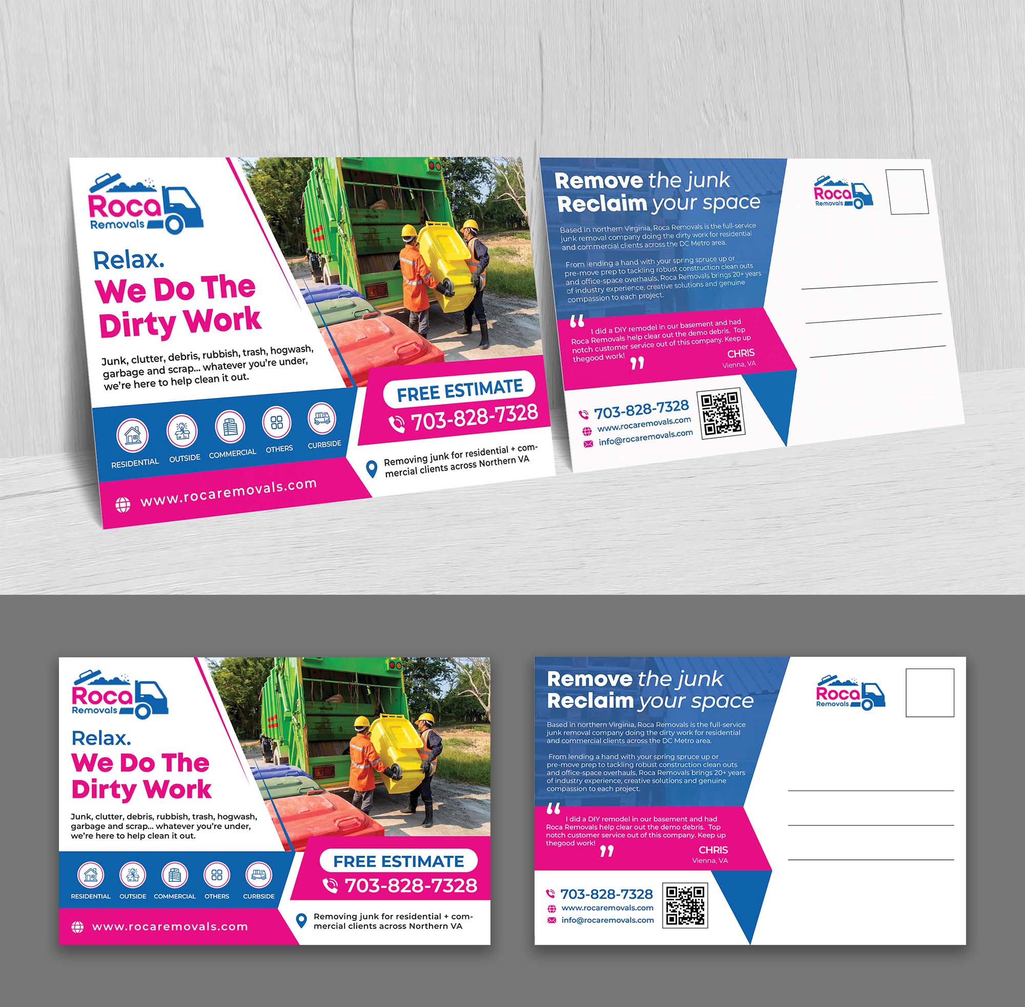 Postcard Design by ecorokerz for Roca Removals | Design #29254363