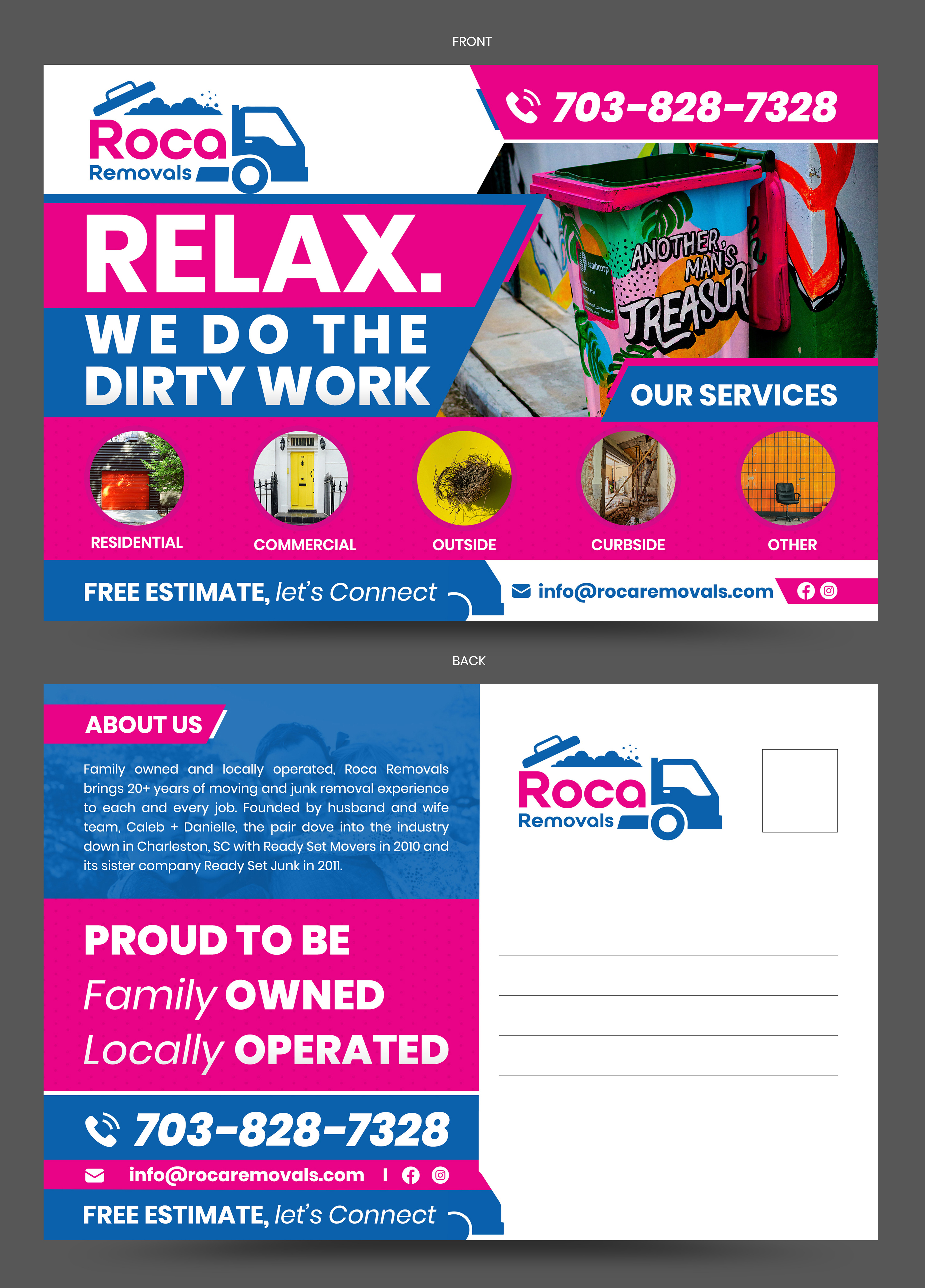 Postcard Design by SAI DESIGNS for Roca Removals | Design #29262832