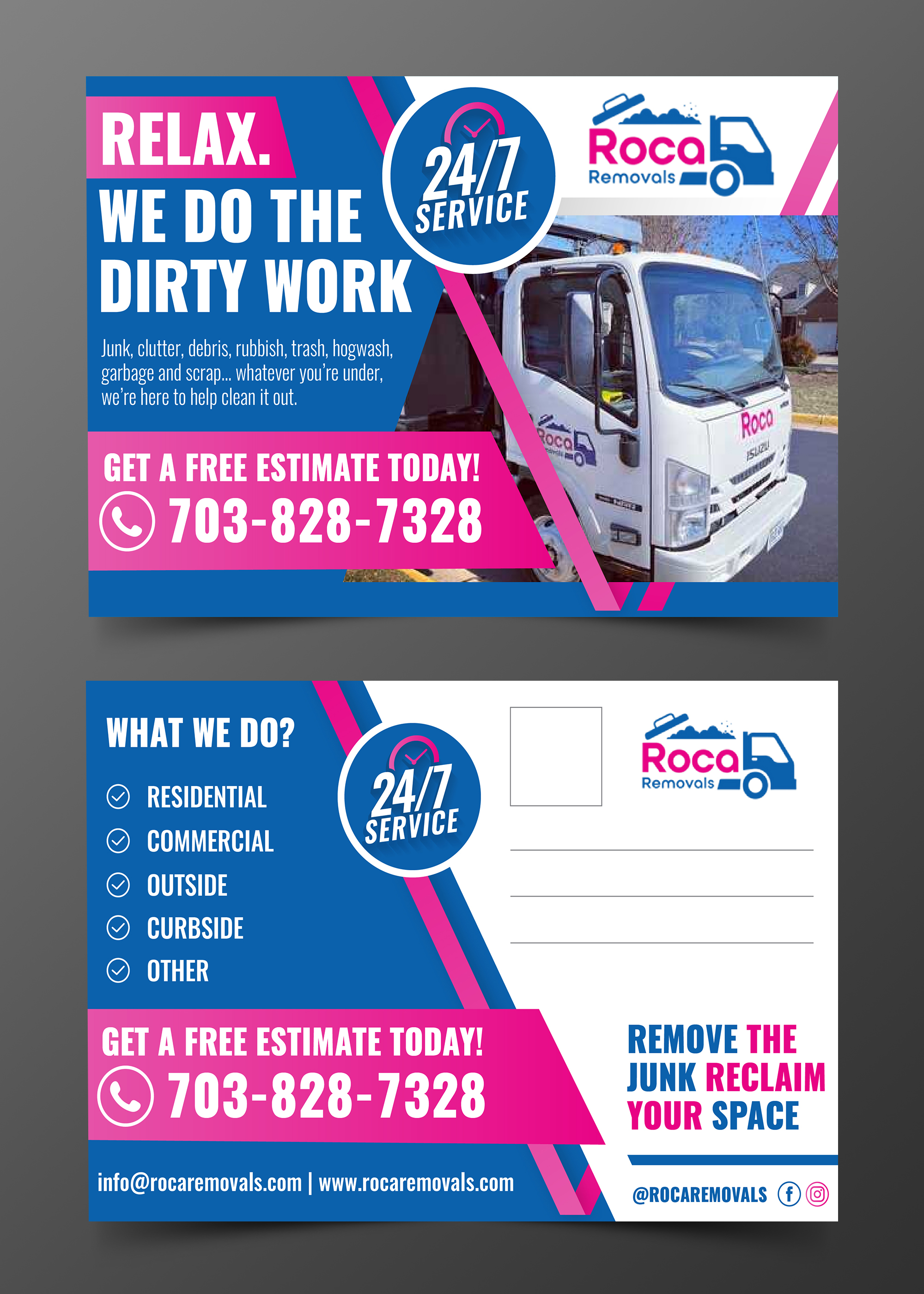Postcard Design by Aly Studio for Roca Removals | Design #29272523