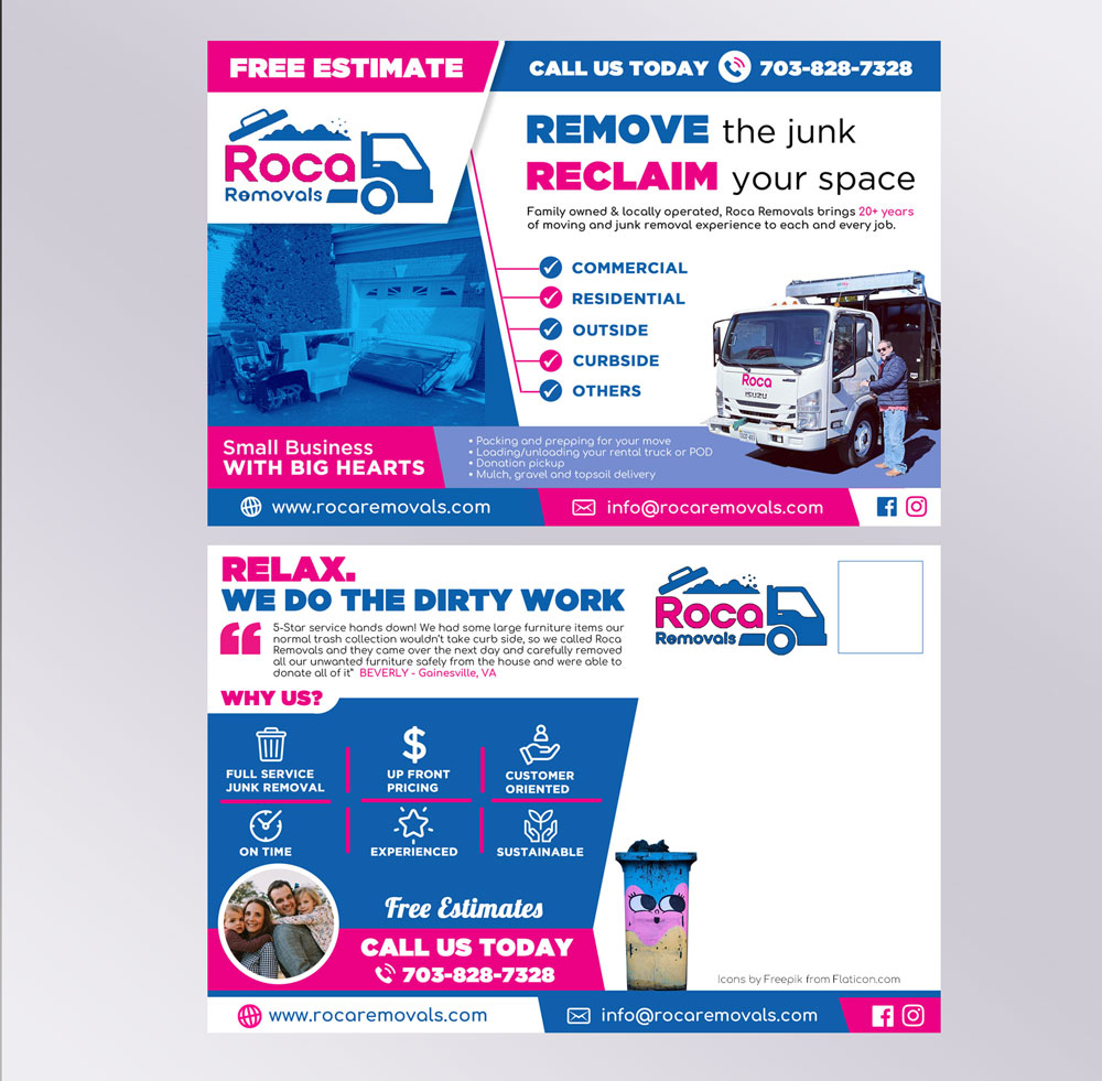 Postcard Design by DA. for Roca Removals | Design #29262034