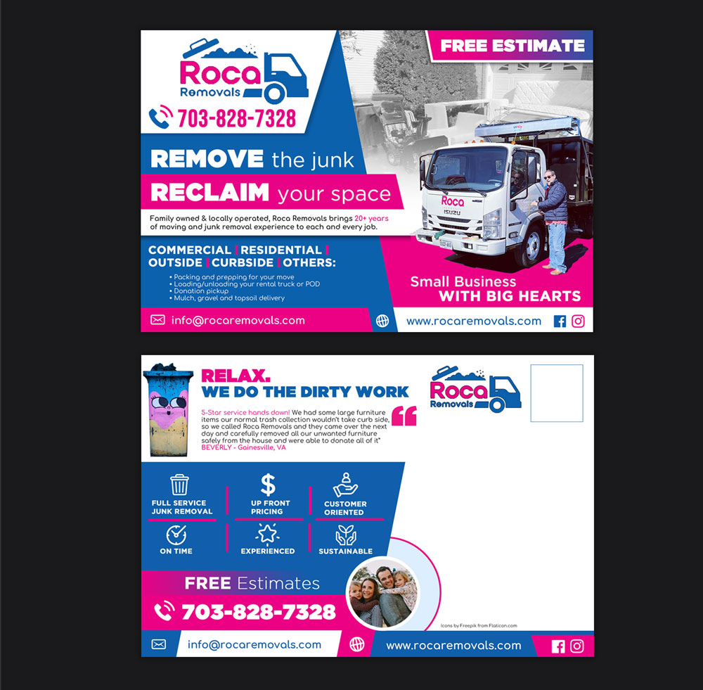 Postcard Design by DA. for Roca Removals | Design #29262391