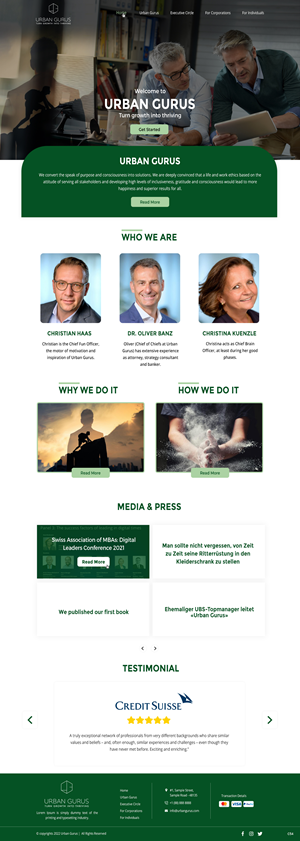 Web Design by pb for urban gurus | Design: #29284211