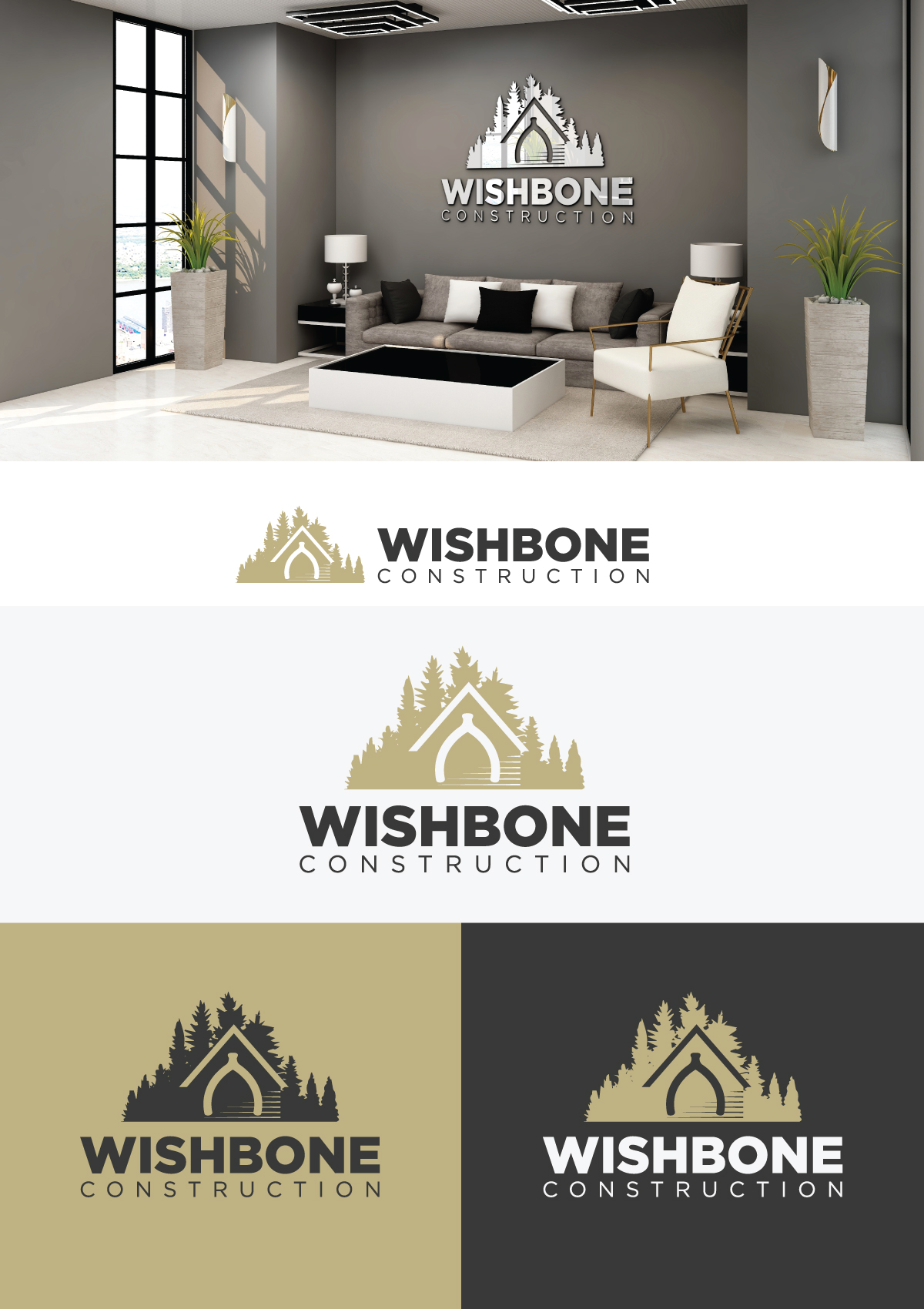 Logo Design by Sergio Coelho for Wishbone Construction LLC | Design #29283714