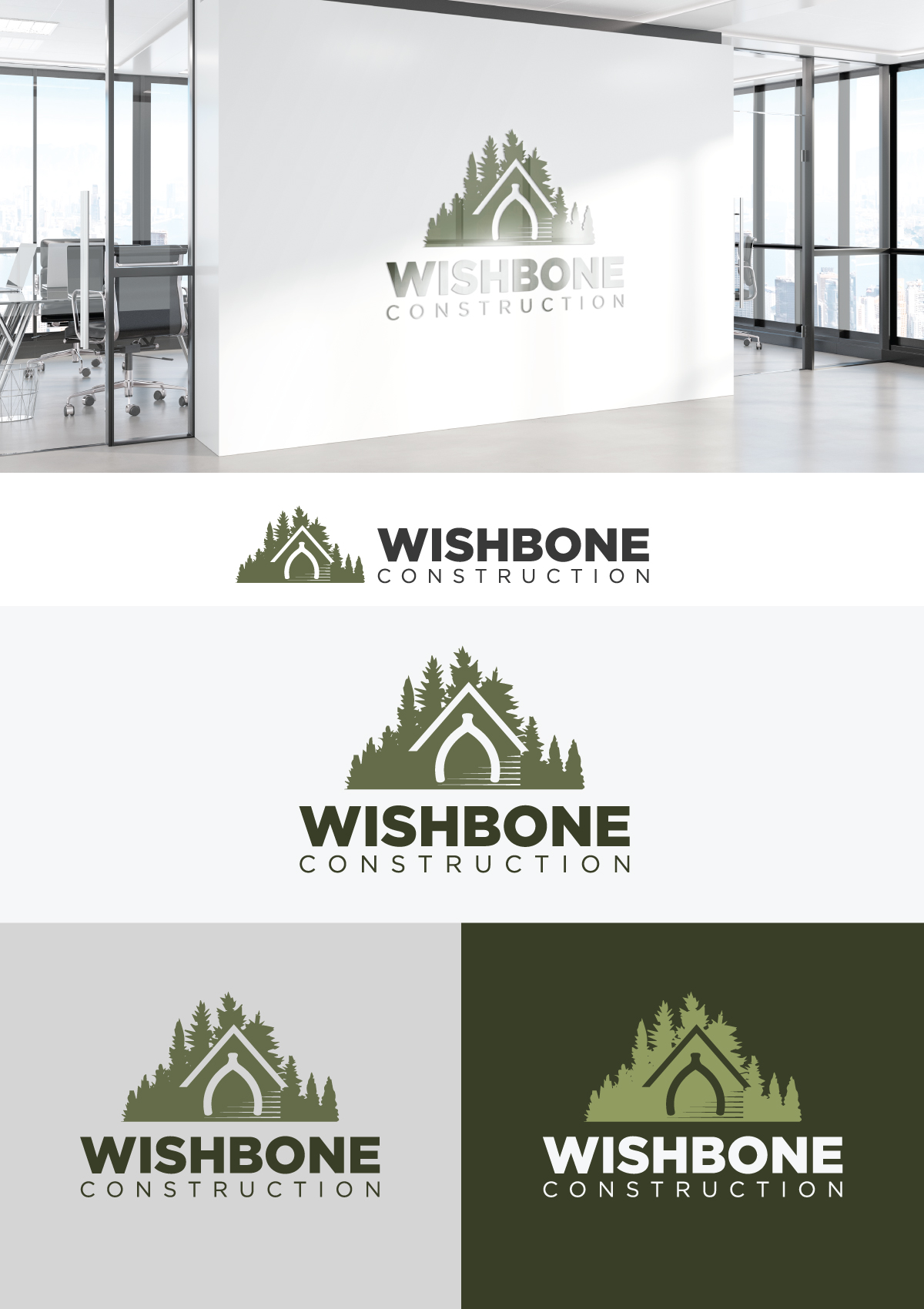 Logo Design by Sergio Coelho for Wishbone Construction LLC | Design #29284522