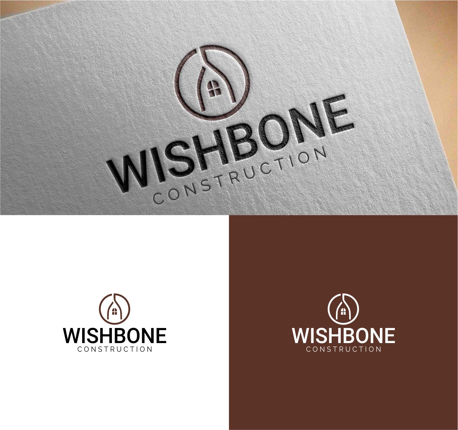 Logo Design by DesiGiNe for Wishbone Construction LLC | Design #29307492