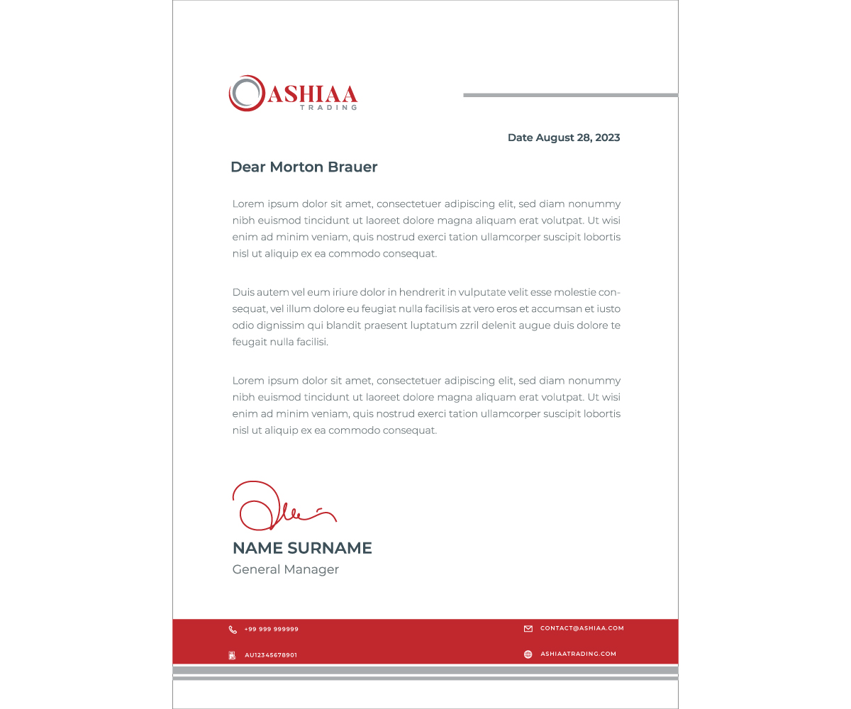 Letterhead Design by HichamHicho for this project | Design #29284065