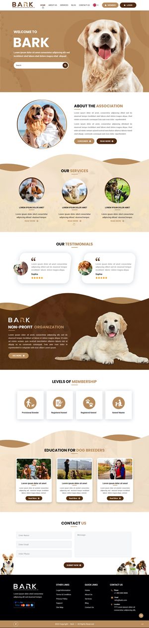 Not-for-Profit Dog Breeding Association require interactive website | Web Design par pb