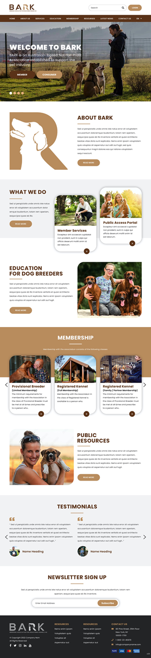 Web Design par pb pour BARK NSW | Design #29294170