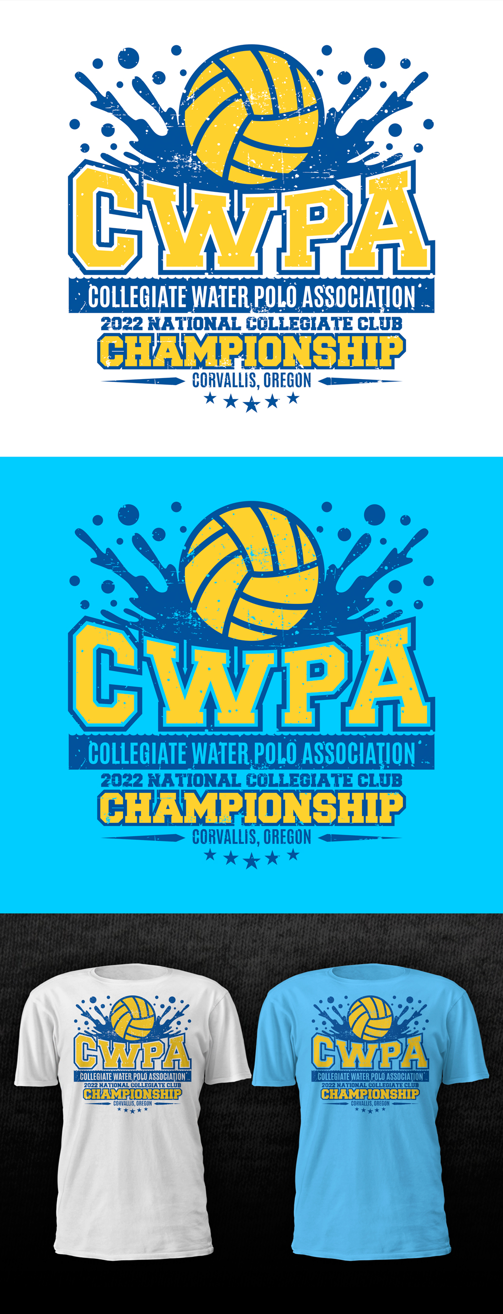 T-shirt Design by D'Mono for collegiate water polo association | Design #29312576